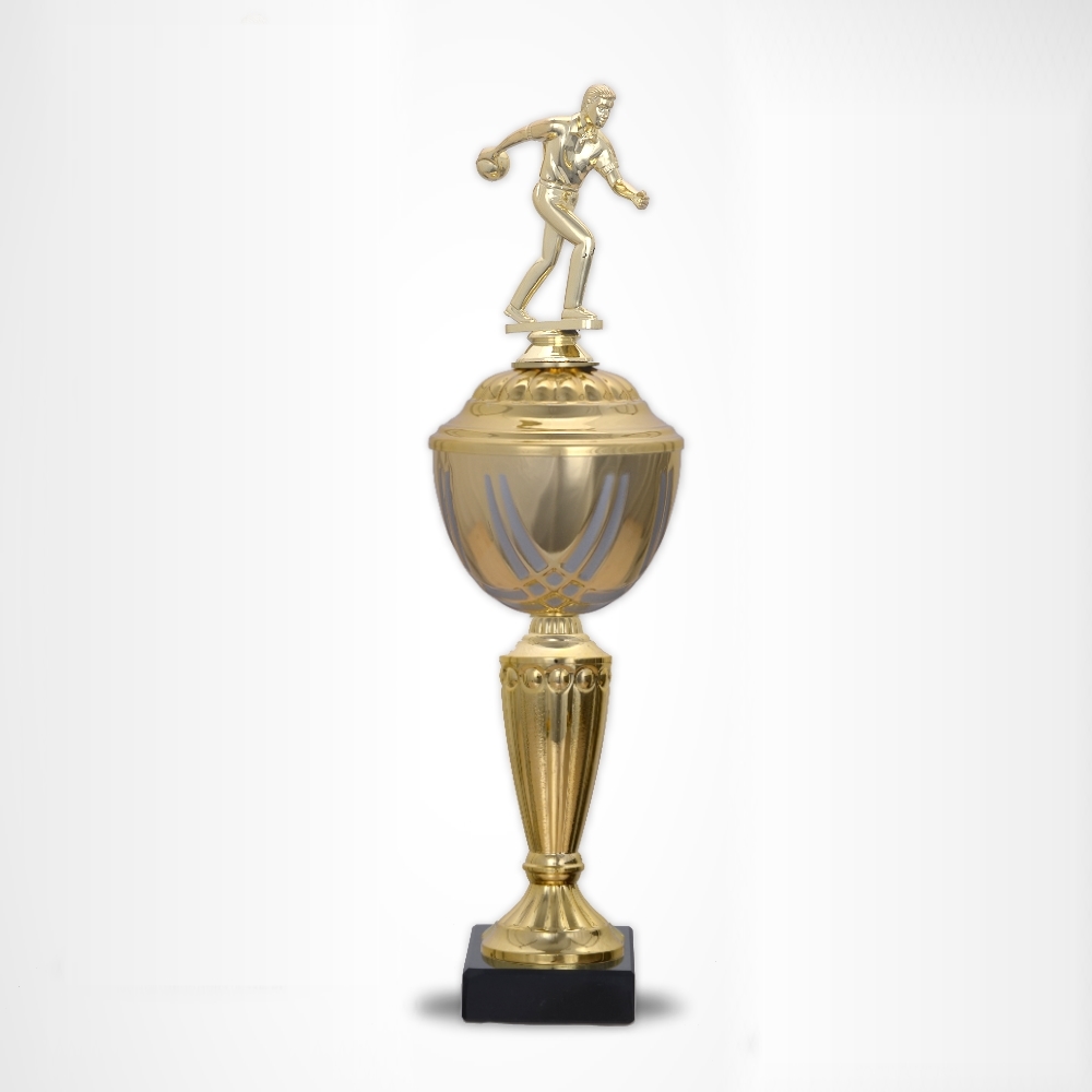 Figur 3er BOWLING Pokale Pokalserie Pokal Bowling GOLDEN PRESTIGE mit Gravur 