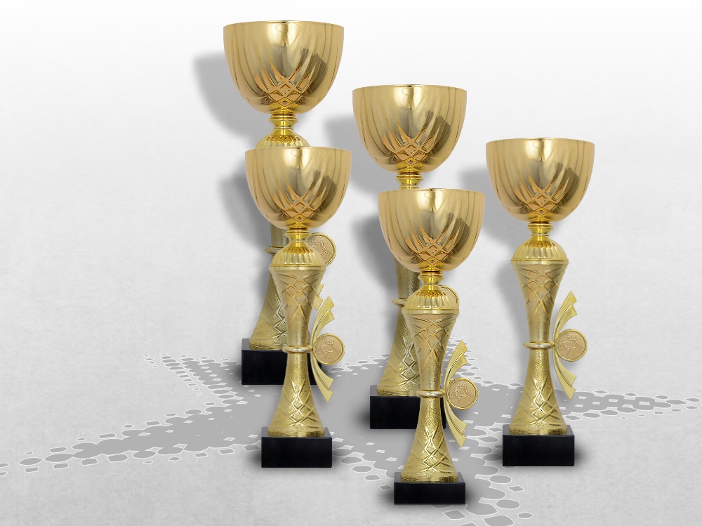 Pokale SKYLON BLUE mit Gravur und Emblem günstig kaufen in 12 Pokalgrößen 