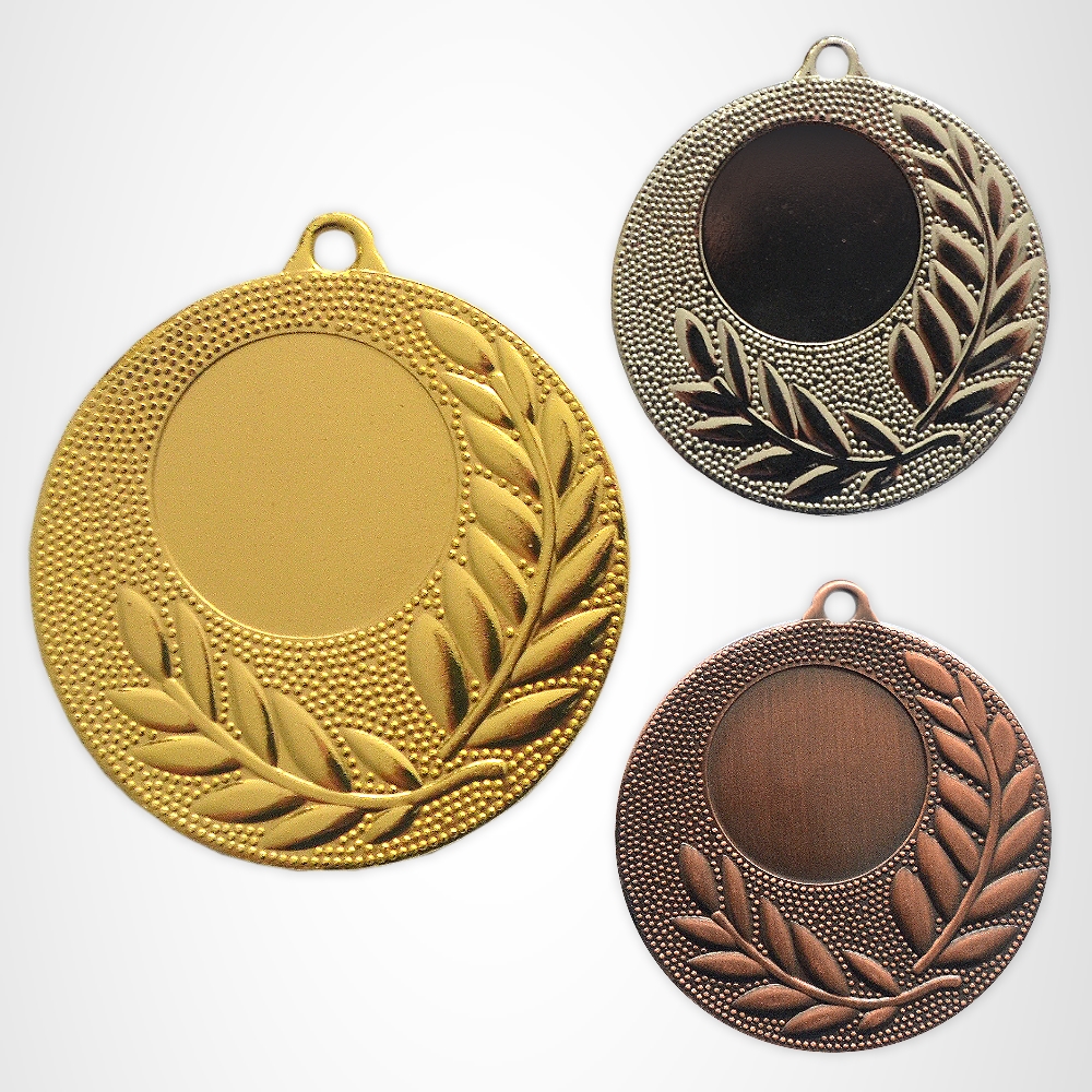 Je 2 Medaillen Bronze für 2,5cm Embl u mit Embl Band 